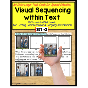 Sequencing Events with Pictures & Text Task Cards Autism/Special Education SET 2